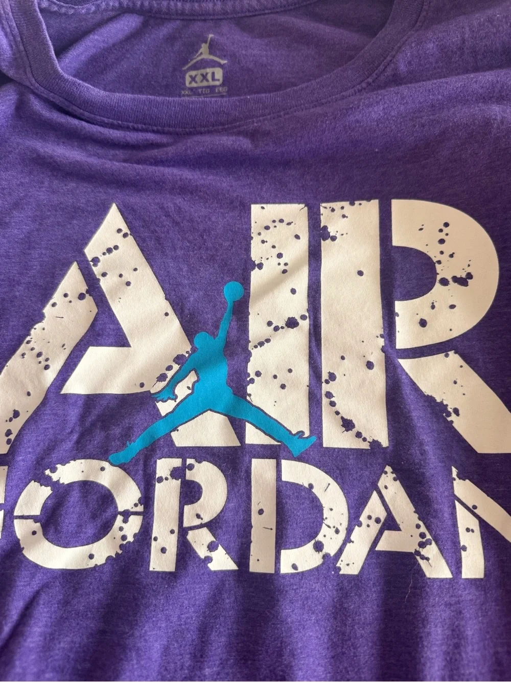 Jordan Purple Long Sleeve AIR Logo Tee with Blue Jumpman